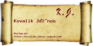 Kovalik János névjegykártya